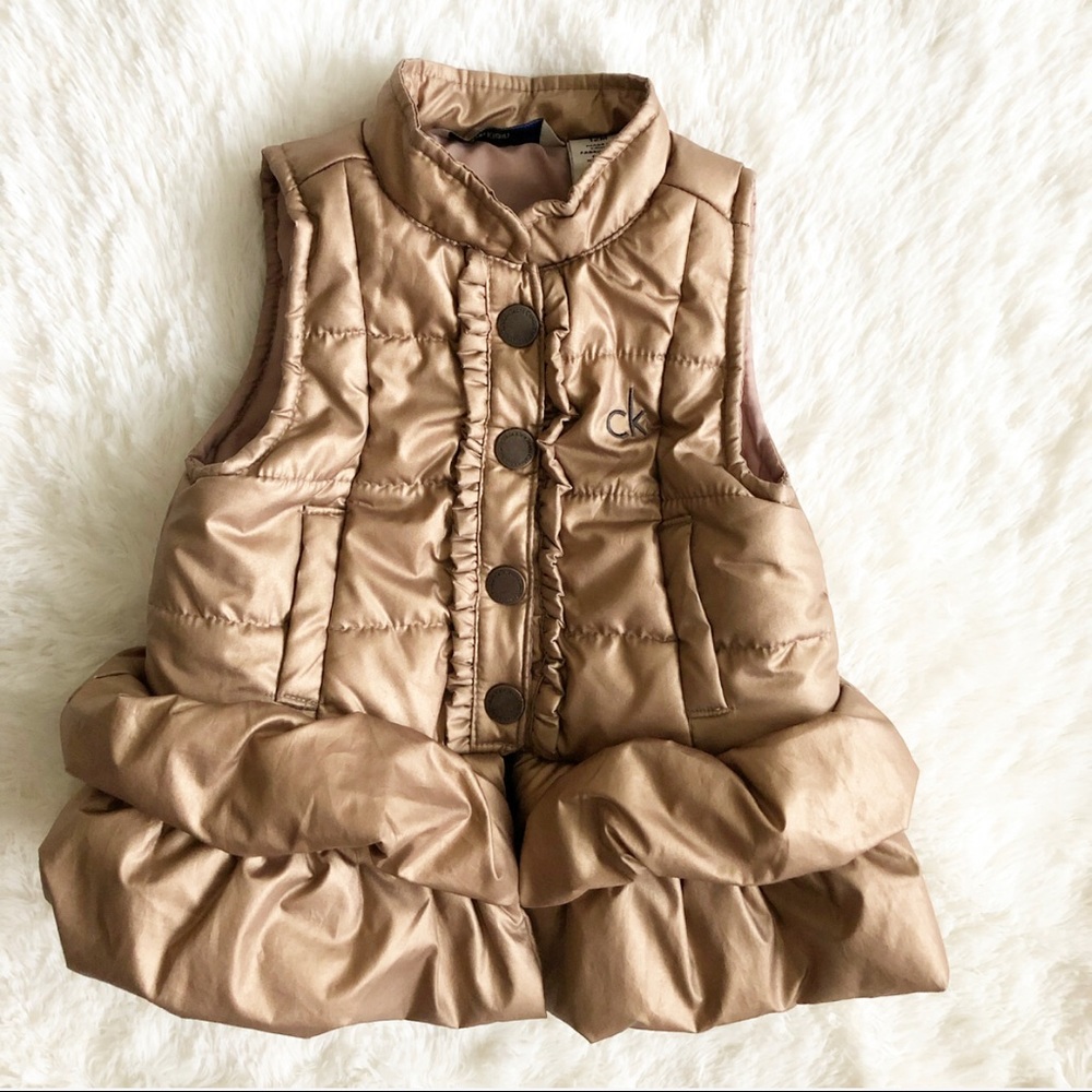 Baby Girls Calvin Klein CK Gold Puffer Vest